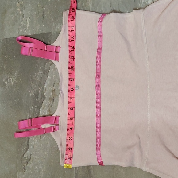 Lululemon MOVE double strap tank top. Stetchy. Built in bra. Pink. Size 10. - Picture 7 of 11